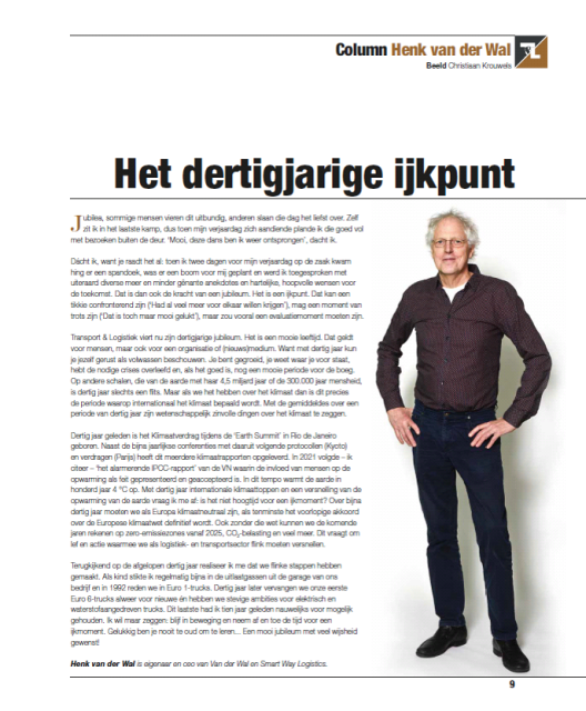 Column Henk van der Wal: Het dertigjarig jubileum als ijkpunt 