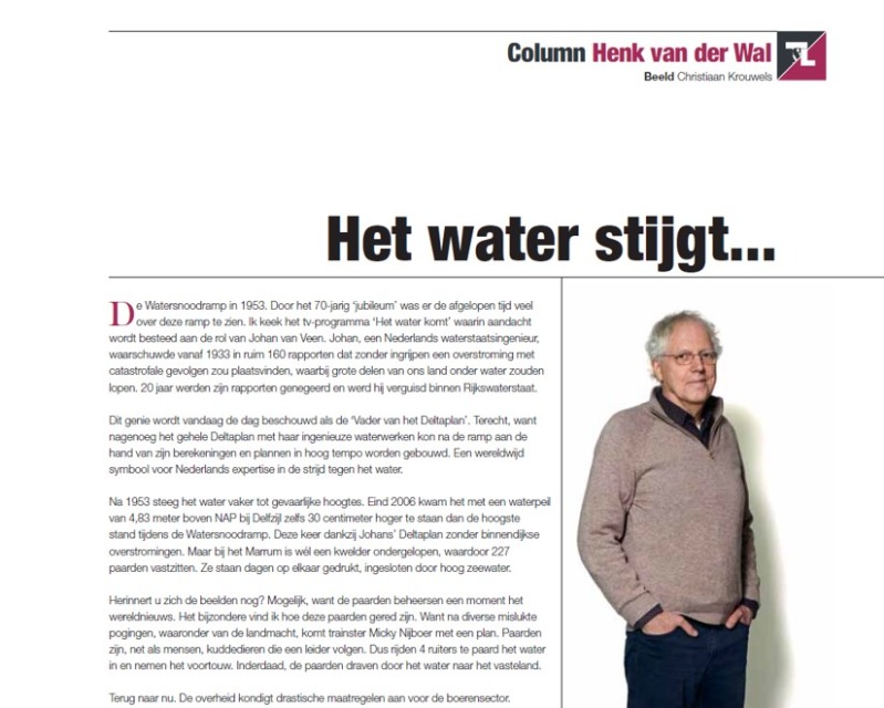 Column Henk van der Wal: Het water stijgt...