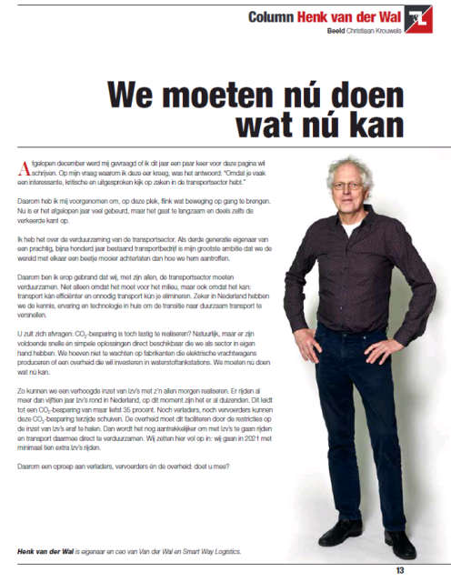Column Henk van der Wal: We moeten nú doen wat nú kan
